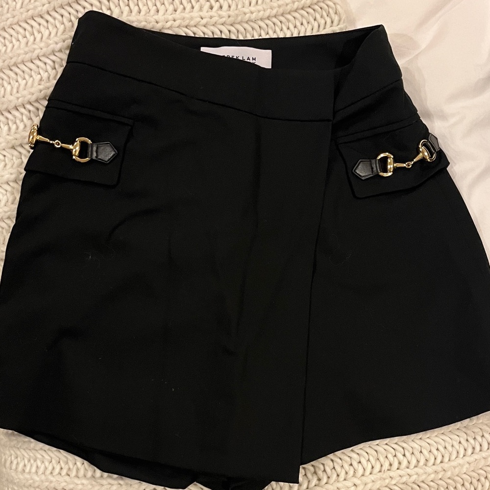 Derek Lam Black Skort with horsebit accents